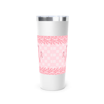 Think Pink Breast Cancer Awareness Pink Ribbon Copper Vacuum Insulated Tumbler, 22oz