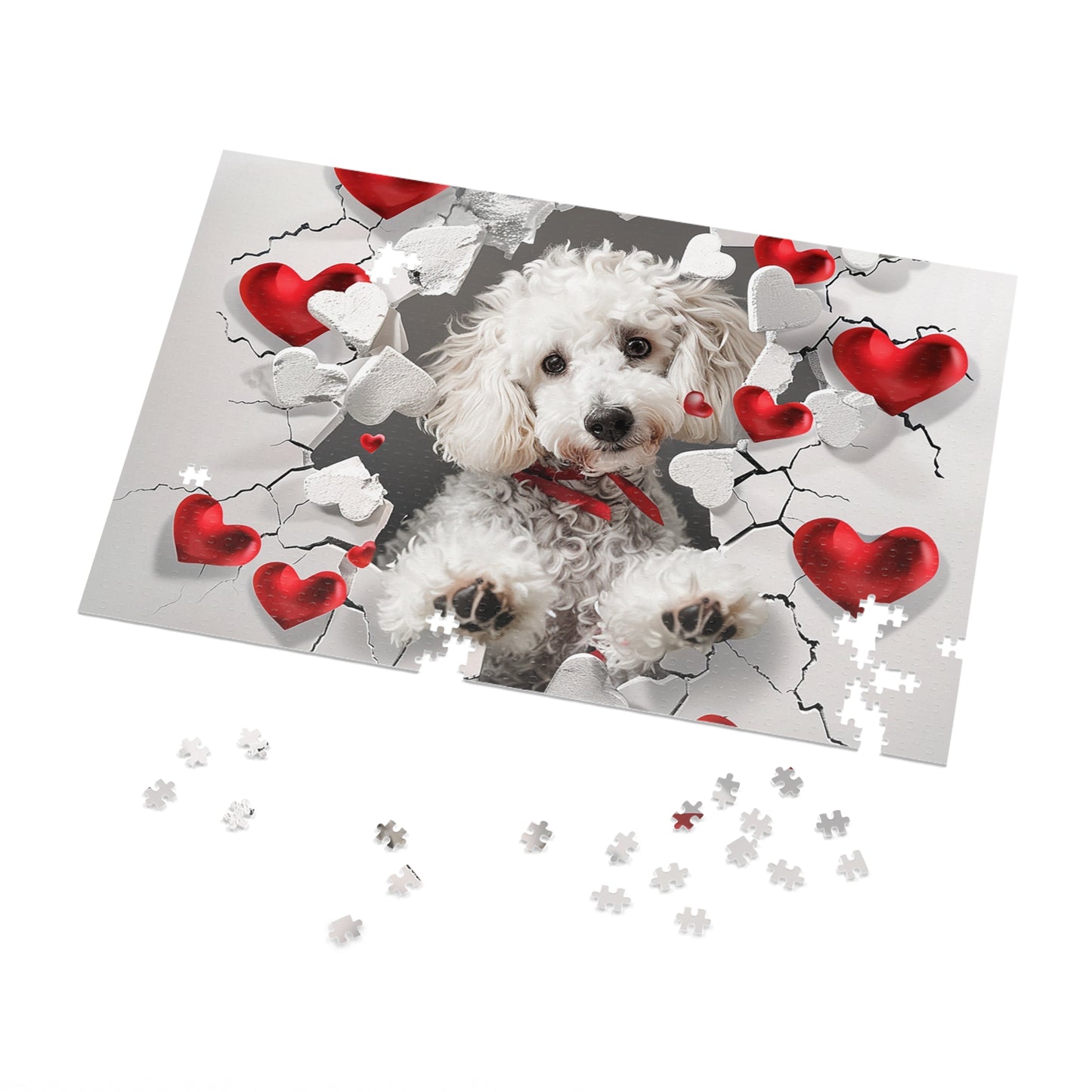 Valentine's Breakout Poodle Jigsaw Puzzle (30, 110, 252, 500,1000-Piece)