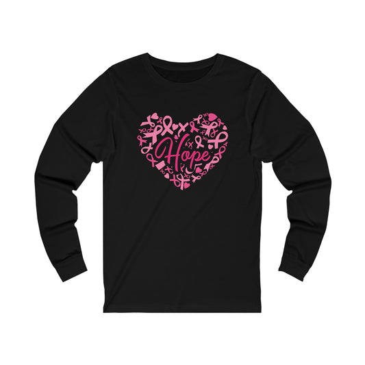 Hope Heart Breast Cancer Awareness Unisex Jersey Long Sleeve Tee