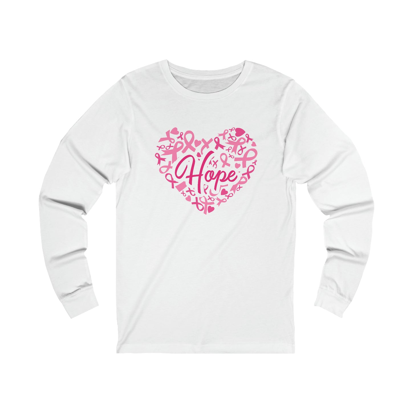 Hope Heart Breast Cancer Awareness Unisex Jersey Long Sleeve Tee