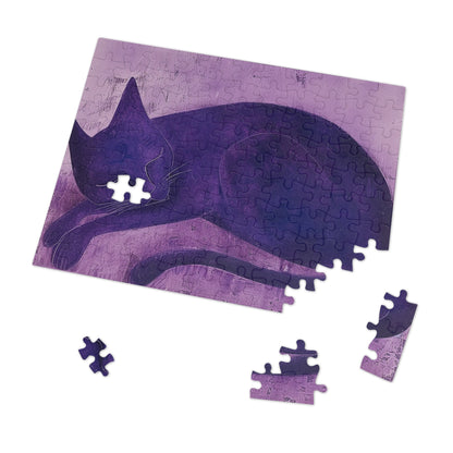 Purple Kitty Cat Jigsaw Puzzle (30, 110, 252, 500,1000-Piece)