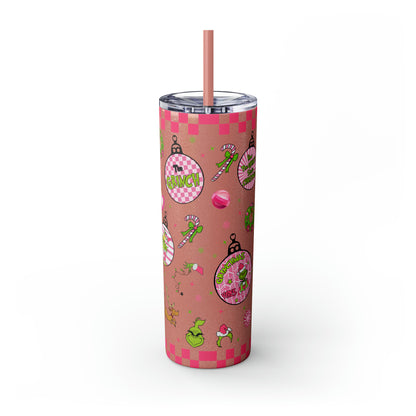 In My Grinch Mama Era  Skinny Tumbler with Straw, 20oz