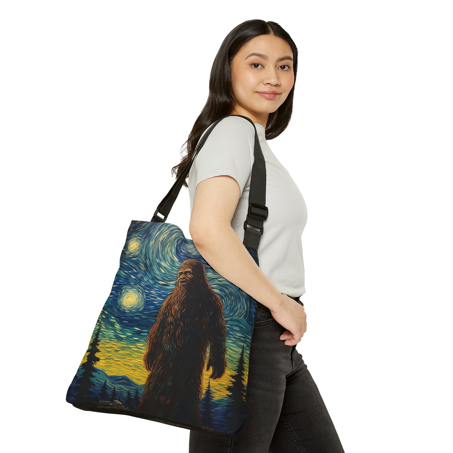 Big Foot Starry Night Adjustable Tote Bag