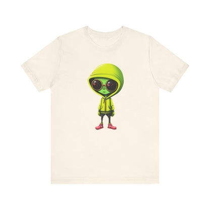Hip Hop Alien with Grandma's Crew Personalized on Back   Unisex Jersey Short Sleeve Tee
