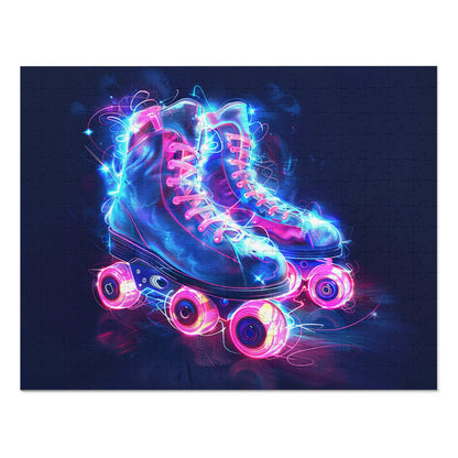 Pink and Blue Psychedelic Skates Jigsaw Puzzle (30, 110, 252, 500,1000-Piece)