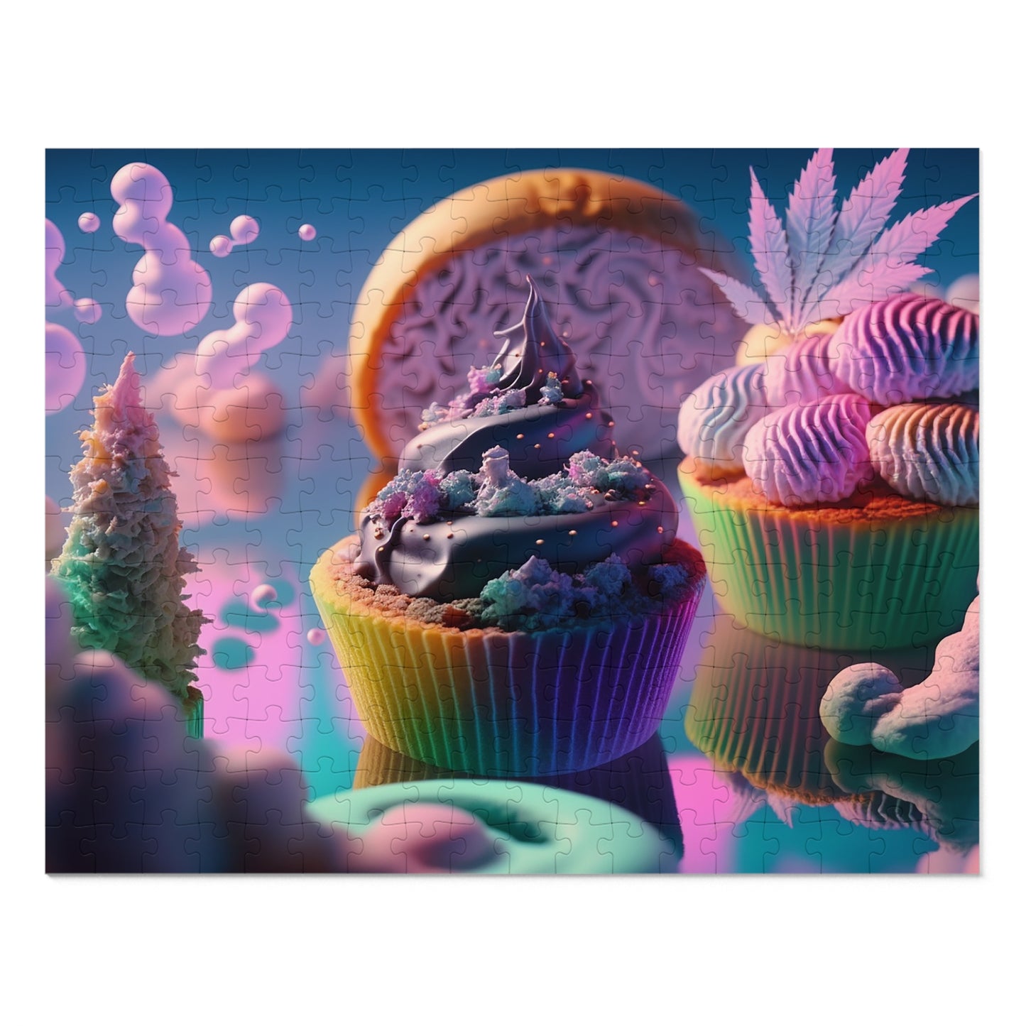 Colorful Magical Cupcakes  Jigsaw Puzzle (30, 110, 252, 500,1000-Piece)