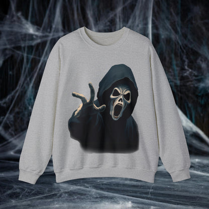 Scary Creeper Halloween Crewneck Sweatshirt