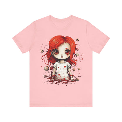 Pretty Creepy Doll Halloween Unisex Jersey Short Sleeve Tee