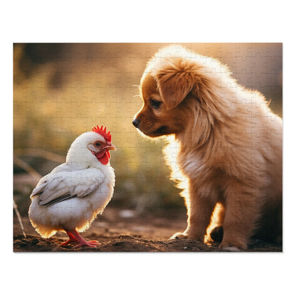 Baby Rooster and Puppy Jigsaw Puzzle (30, 110, 252, 500,1000-Piece)