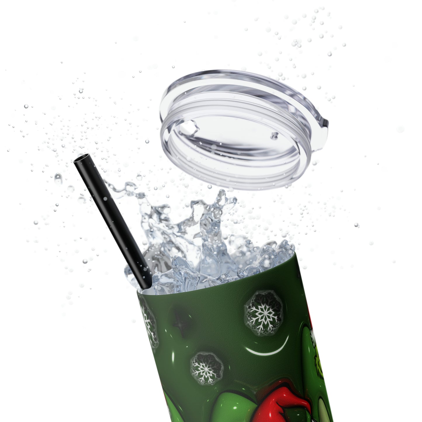 Mr Grinch  Skinny Tumbler with Straw, 20oz