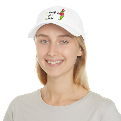 Naughty Nice Mean Grinch  Low Profile Baseball Cap