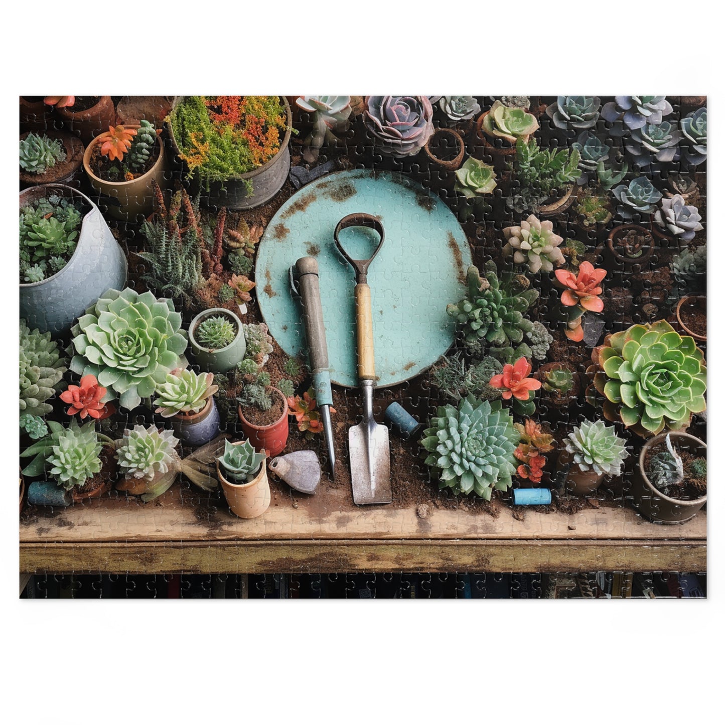 Gardening with Succulents  Jigsaw Puzzle (30, 110, 252, 500,1000-Piece)