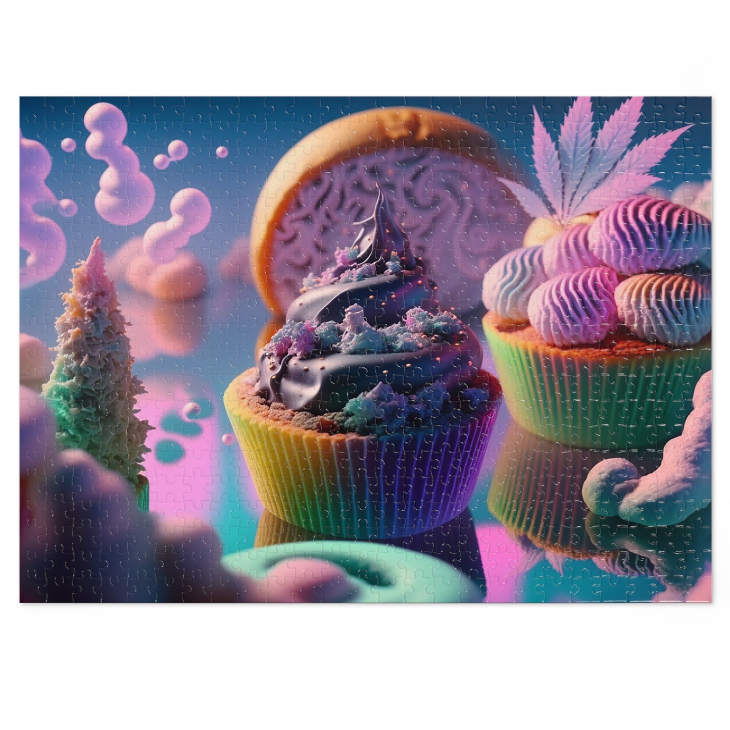 Colorful Magical Cupcakes  Jigsaw Puzzle (30, 110, 252, 500,1000-Piece)