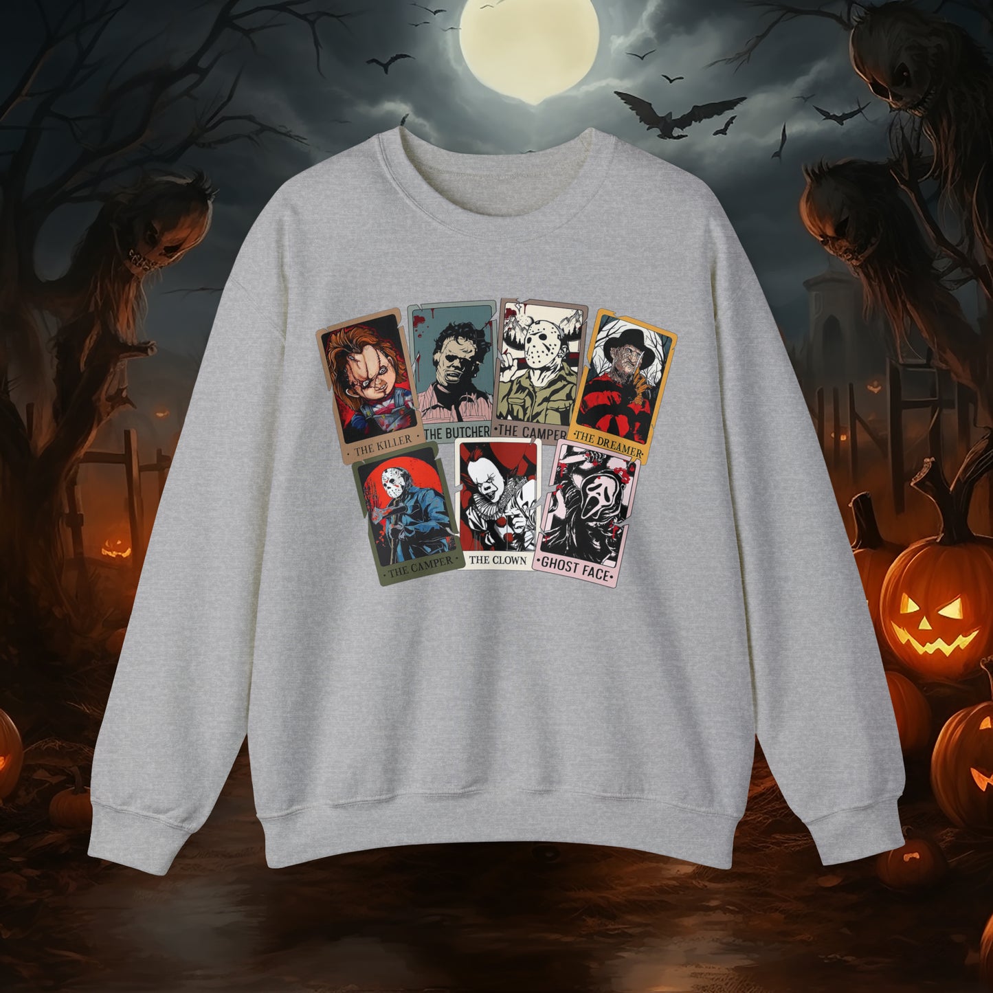 Horror Friends Tarot Cards Unisex Heavy Blend™ Crewneck Sweatshirt