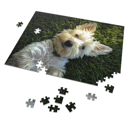 Westie Puppy Rolling in the Grass Jigsaw Puzzle (30, 110, 252, 500,1000-Piece)