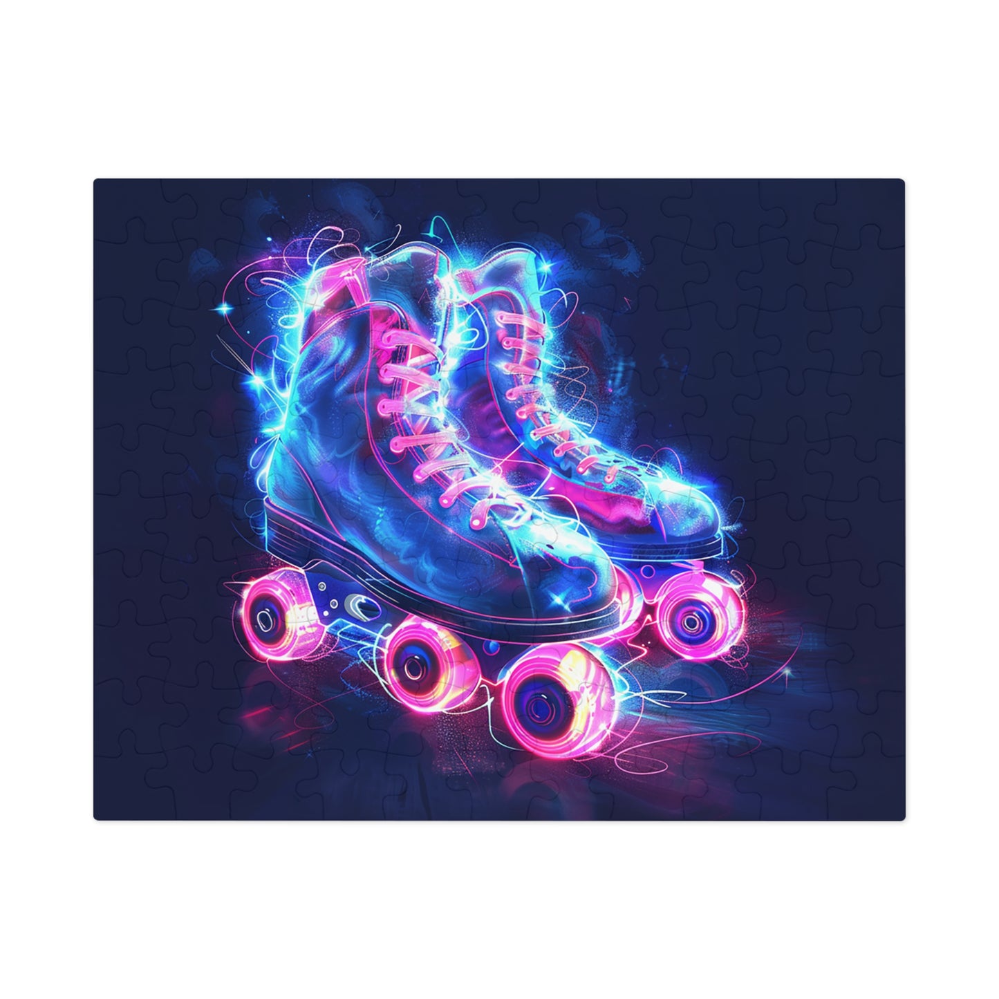 Pink and Blue Psychedelic Skates Jigsaw Puzzle (30, 110, 252, 500,1000-Piece)