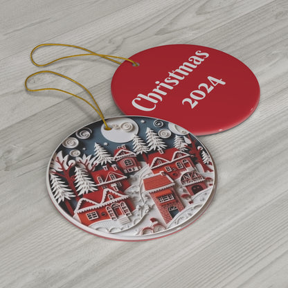 2024 Christmas Village Ceramic Ornament