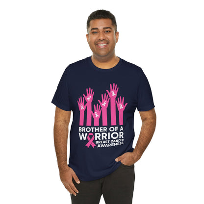 Brother of a Warrior Breast Cancer Awareness Jersey Short Sleeve Tee