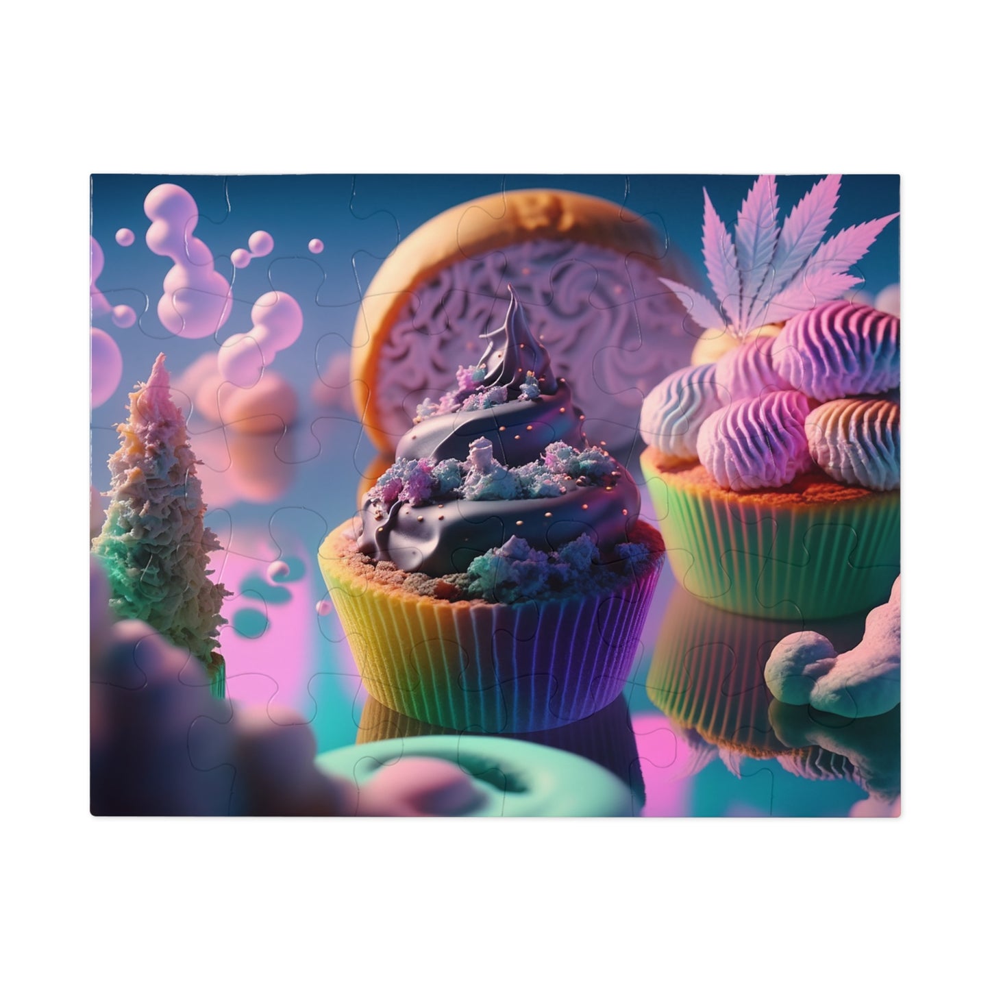 Colorful Magical Cupcakes  Jigsaw Puzzle (30, 110, 252, 500,1000-Piece)