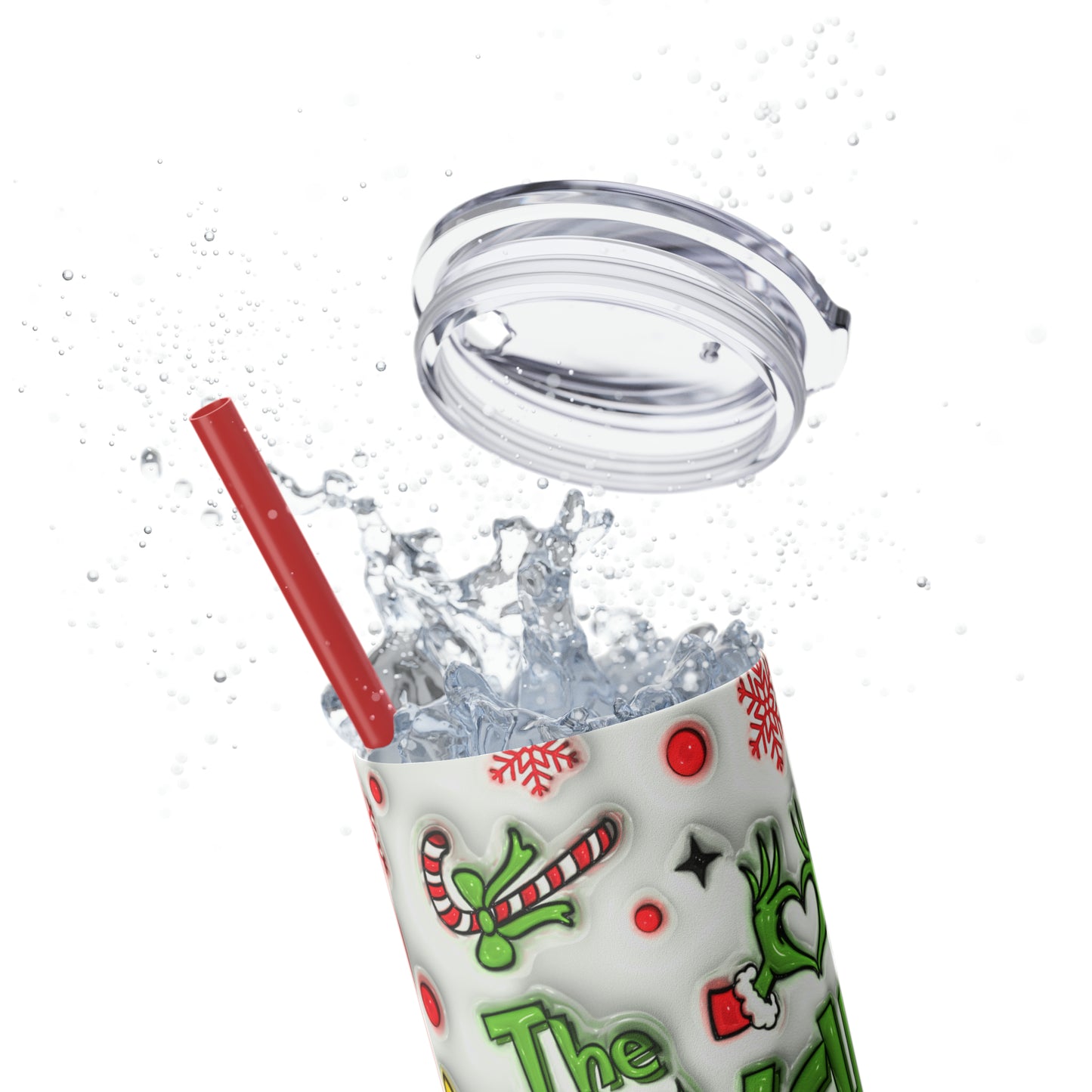 The Grinch Christmas Skinny Tumbler with Straw, 20oz