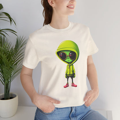 Hip Hop Alien with Grandma's Crew Personalized on Back   Unisex Jersey Short Sleeve Tee