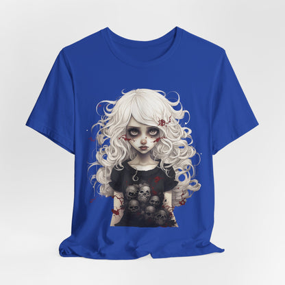 Creepy Doll Halloween Unisex Jersey Short Sleeve Tee