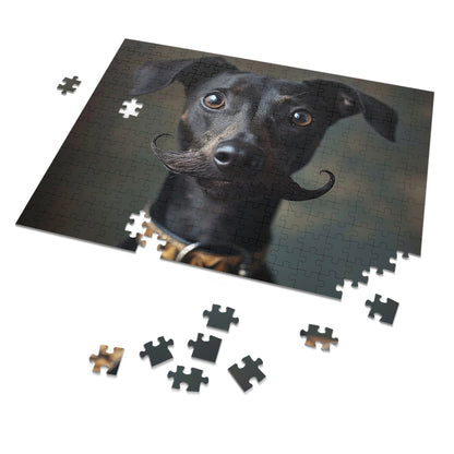 The Handlebar Moustache Dog Jigsaw Puzzle (30, 110, 252, 500,1000-Piece)