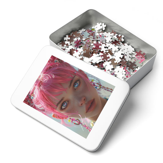 Pink Haired Anime Girl  Jigsaw Puzzle (30, 110, 252, 500,1000-Piece)