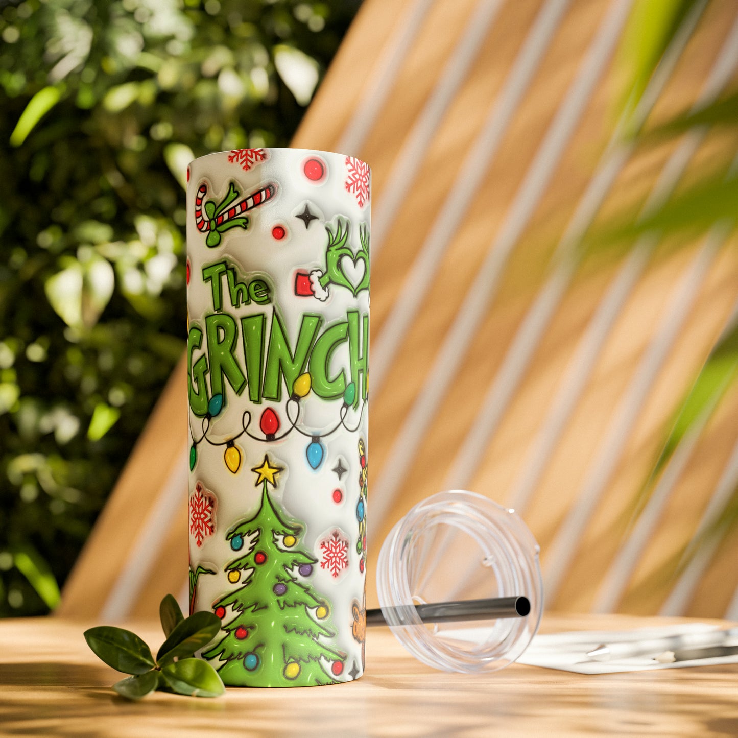 The Grinch Christmas Skinny Tumbler with Straw, 20oz