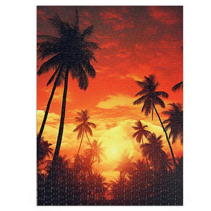 Palm Trees at Sunset Jigsaw Puzzle (30, 110, 252, 500,1000-Piece)