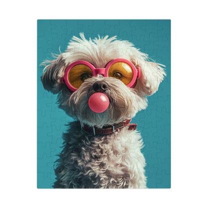 Maltese with Pink Sunglasses  Jigsaw Puzzle (30, 110, 252, 500,1000-Piece)