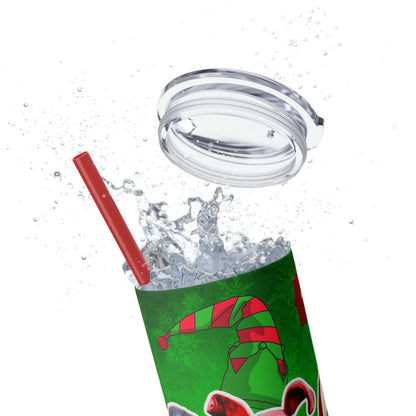 Christmas Friends  Skinny Tumbler with Straw, 20oz