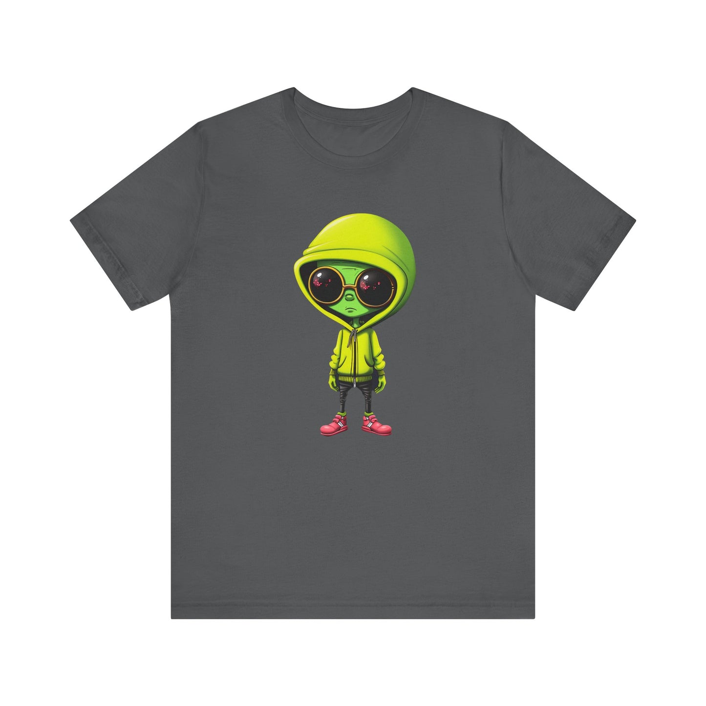 Hip Hop Alien with Grandma's Crew Personalized on Back   Unisex Jersey Short Sleeve Tee