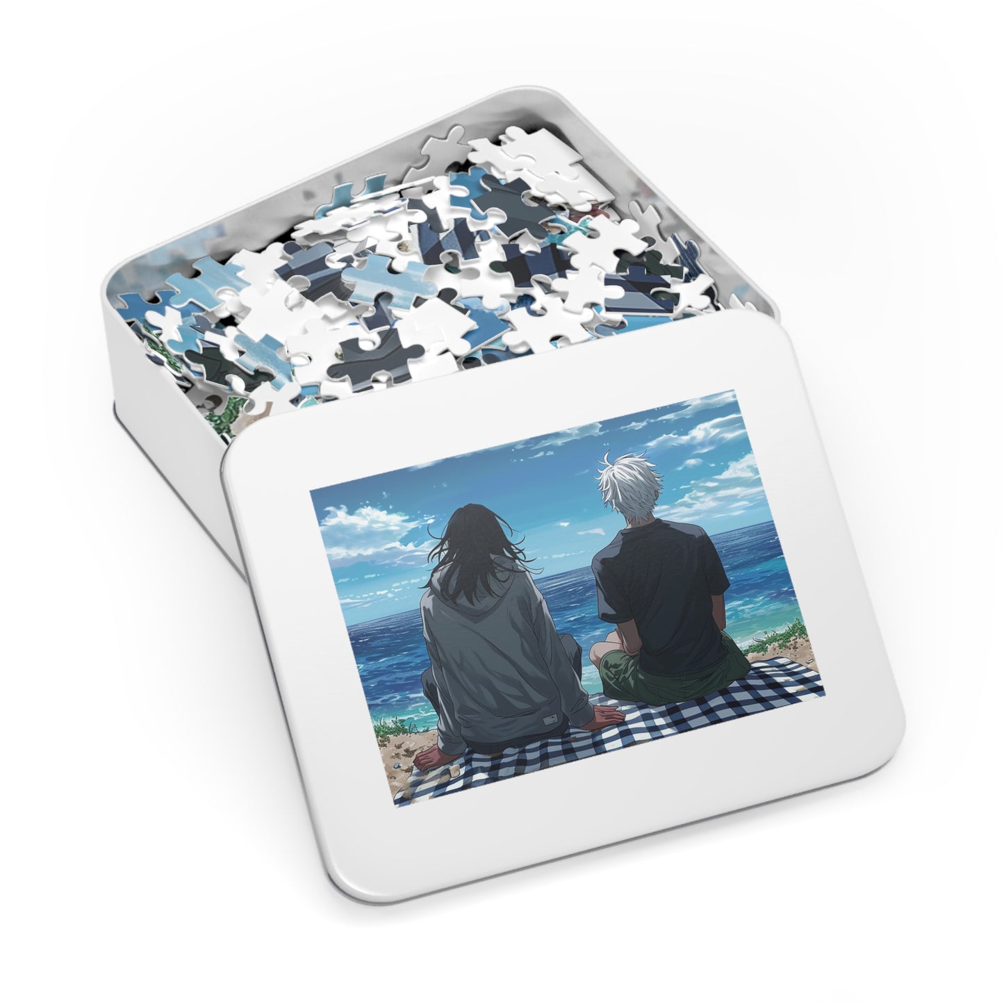 Anime Couple at the Beach  Jigsaw Puzzle (30, 110, 252, 500,1000-Piece)