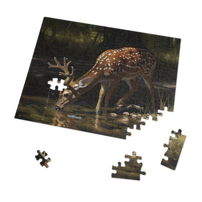Majestic Buck Dinking from a Lake Jigsaw Puzzle (30, 110, 252, 500,1000-Piece)