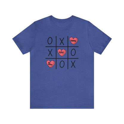 Valentine Tic Tac Toe  Unisex Jersey Short Sleeve Tee