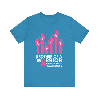 Brother of a Warrior Breast Cancer Awareness Jersey Short Sleeve Tee