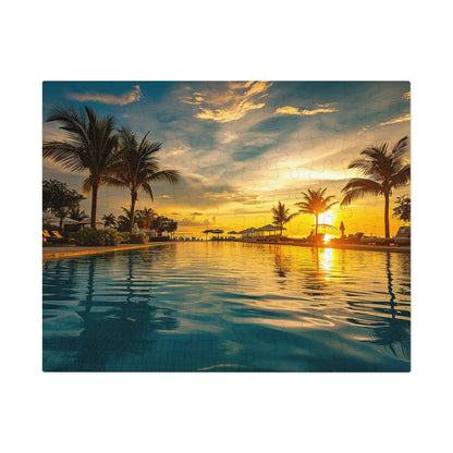 Sunset by the Pool  Jigsaw Puzzle (30, 110, 252, 500,1000-Piece)