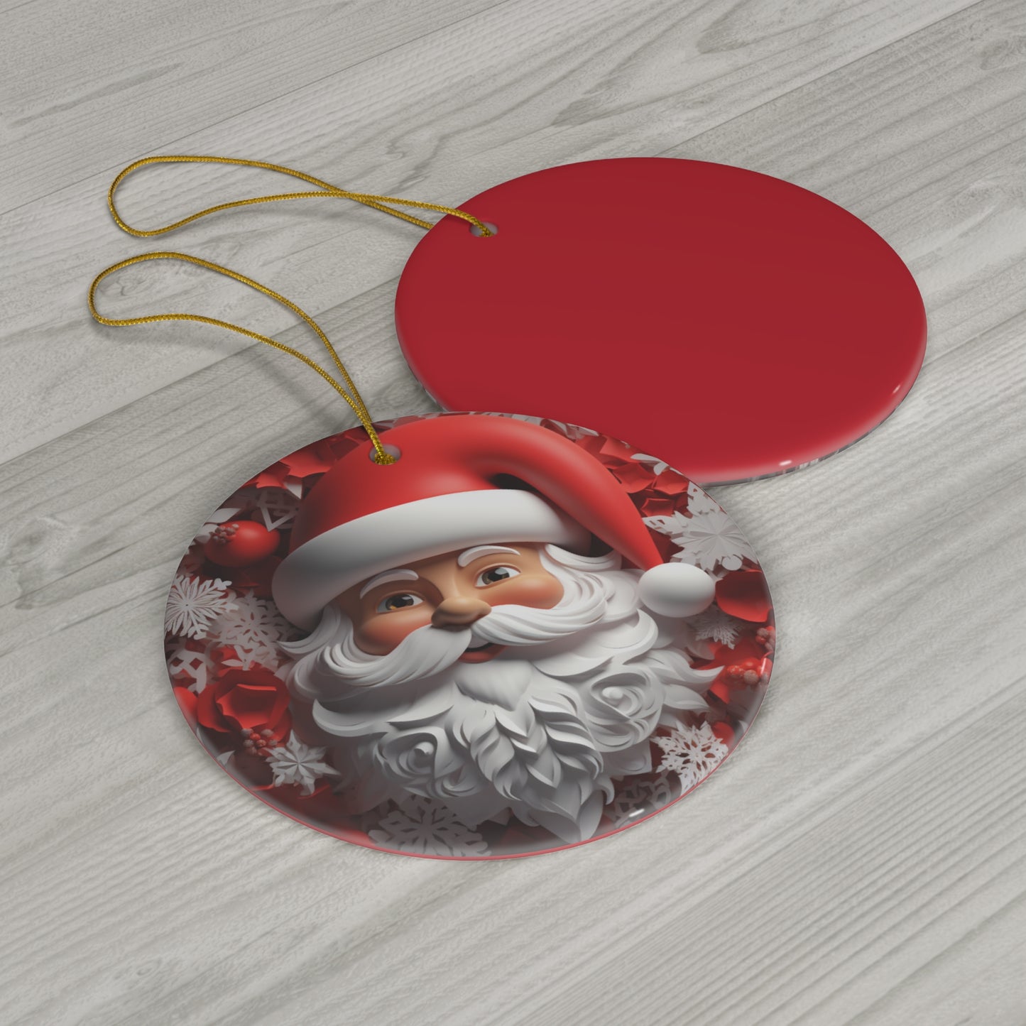 Santa Christmas Ceramic Ornament