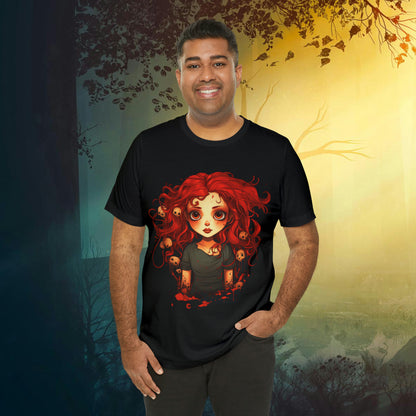 Creepy Doll Halloween Unisex Jersey Short Sleeve Tee