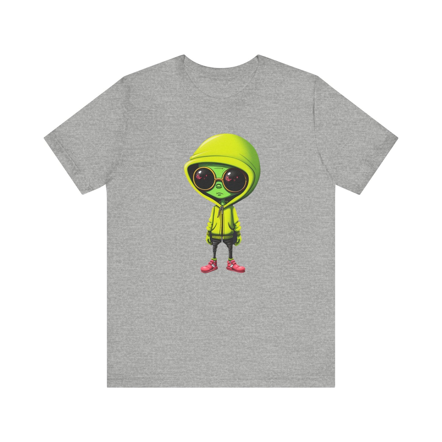 Hip Hop Alien with Grandma's Crew Personalized on Back   Unisex Jersey Short Sleeve Tee