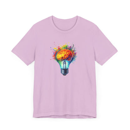 Light Bulb Moment- Unisex Jersey Short Sleeve Shirt with Colorful Idea Design