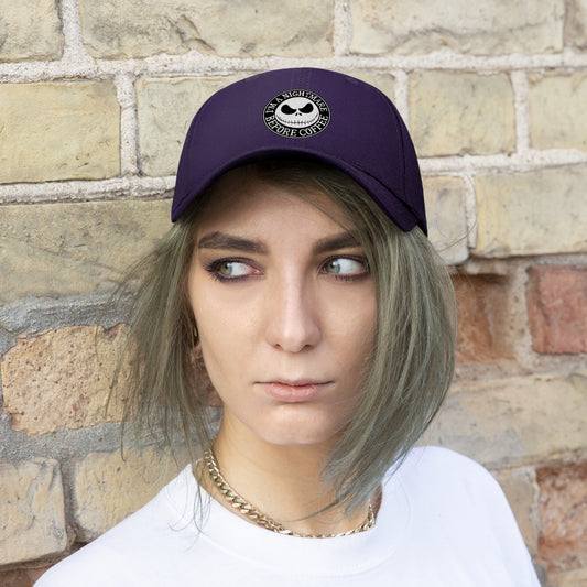 Nightmare Before Coffee Embroidery Unisex Twill Hat