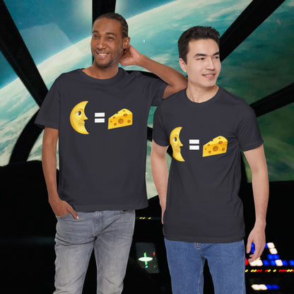 Funny Cheese & Moon Graphic Unisex Tee - Perfect for Food Lovers