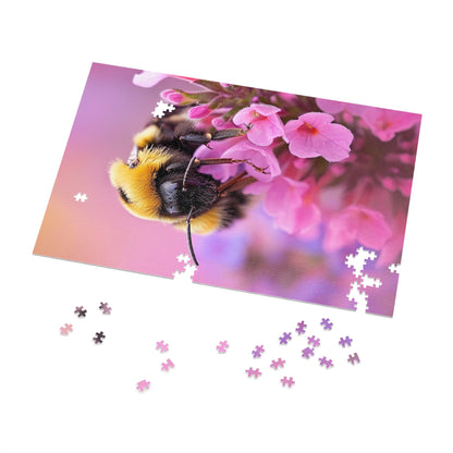 Pink buds and the Bumble Bee  Jigsaw Puzzle (30, 110, 252, 500,1000-Piece)