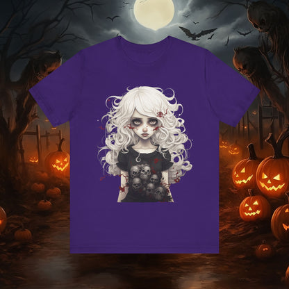 Creepy Doll Halloween Unisex Jersey Short Sleeve Tee