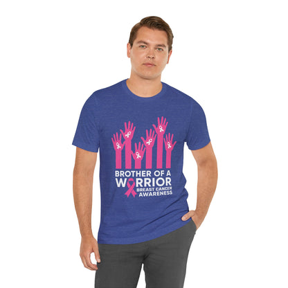 Brother of a Warrior Breast Cancer Awareness Jersey Short Sleeve Tee