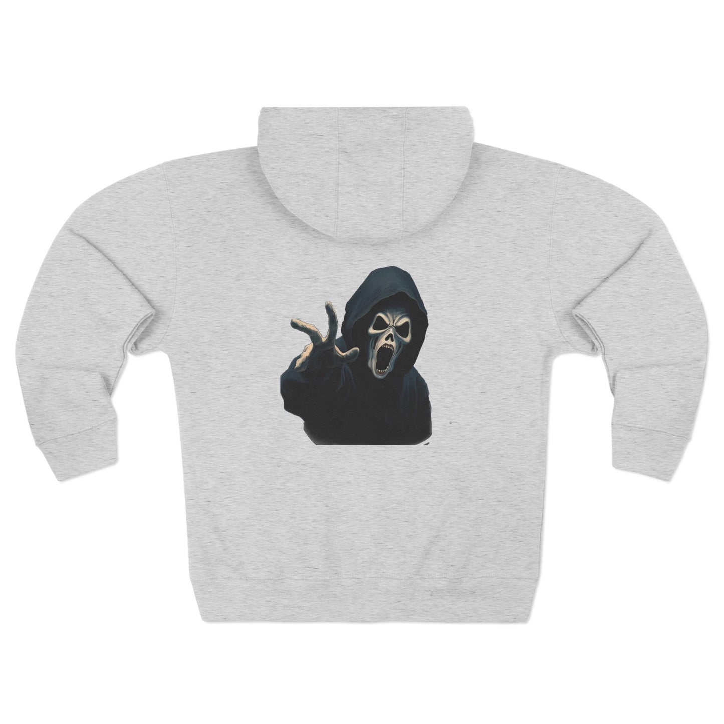Scary Creeper Back Printed Full Zip Hoodie