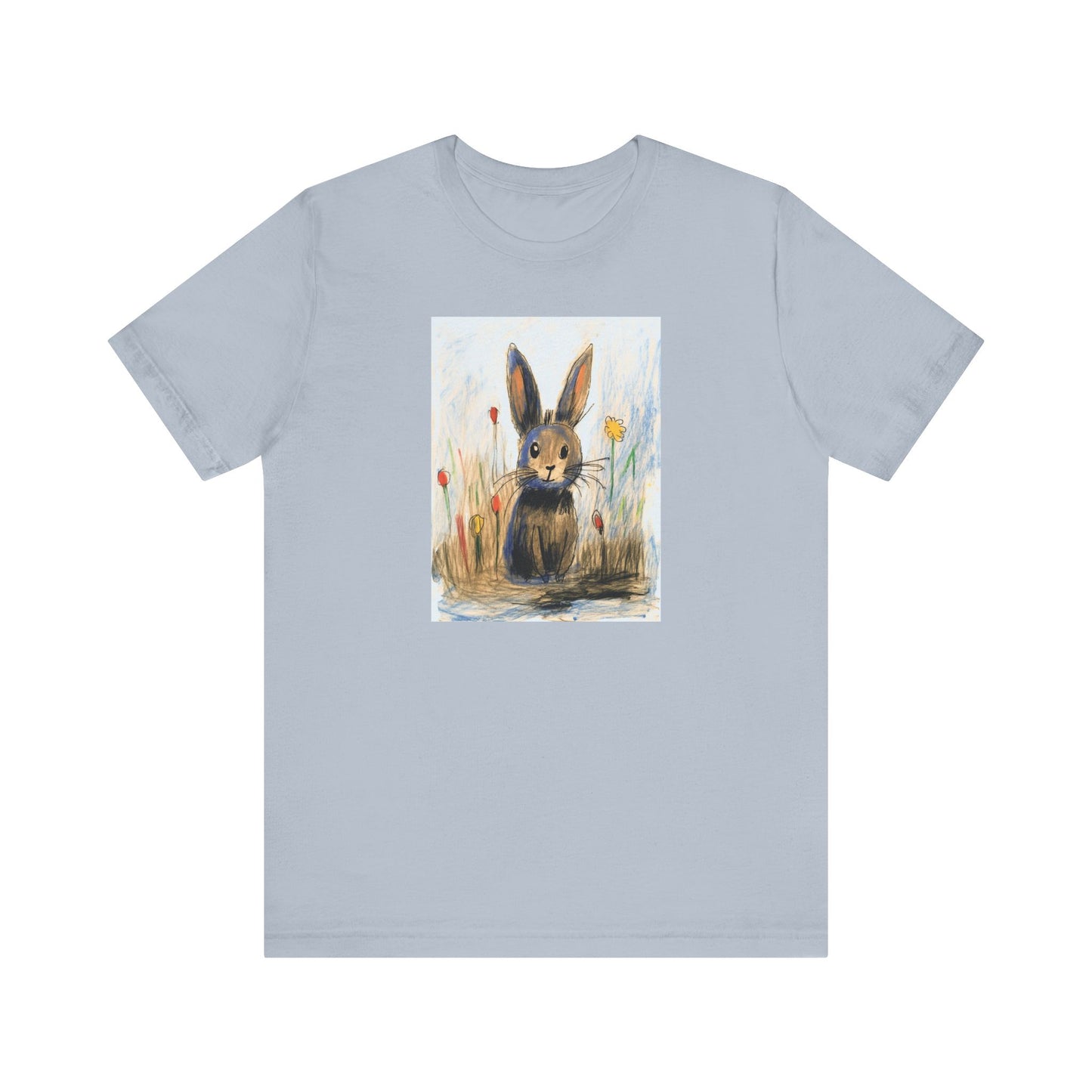 Child's Drawing of a Bunny Rabbit   Unisex Jersey Short Sleeve Tee