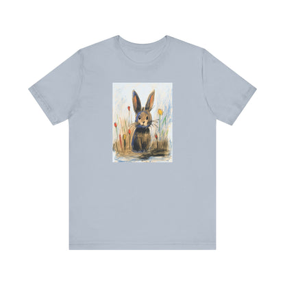 Child's Drawing of a Bunny Rabbit   Unisex Jersey Short Sleeve Tee